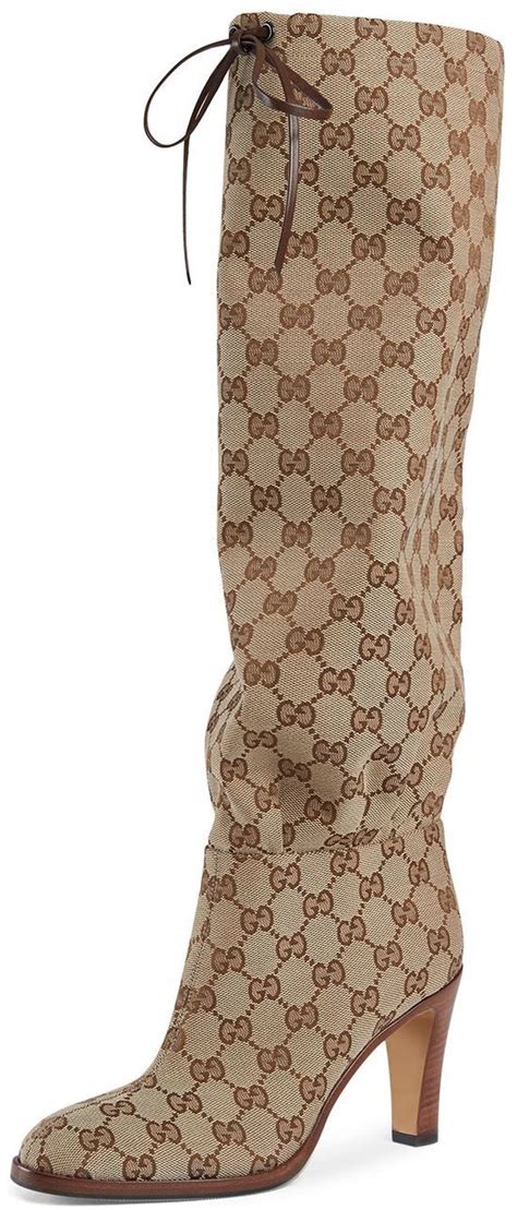 gucci lisa gg canvas knee boots